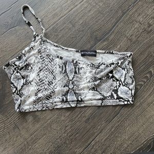 PLT snakeskin crop top